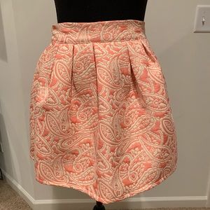 Coral and Cream “poof” mini skirt